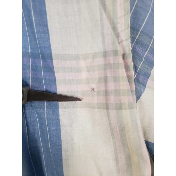 VTG St. John's Bay Shirt Mens LT Large Tall Blue/White Plaid Cotton Made In USA - Picture 13 of 13